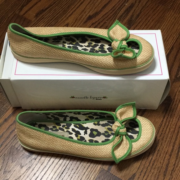 Nanette Lepore for Keds keyhole straw w/bow slides - Picture 1 of 4